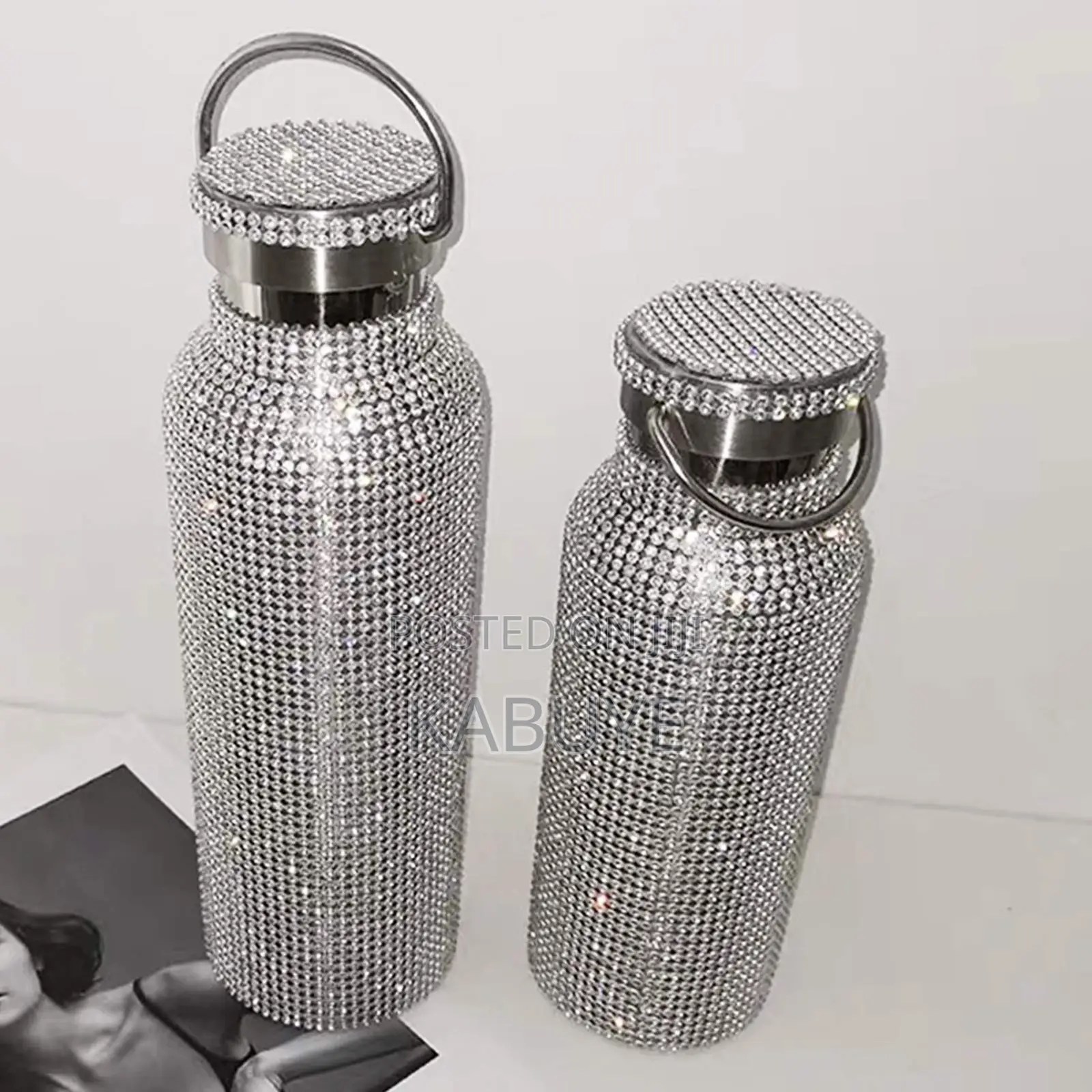 Rhinestone-encrusted Insulated Water Bottle