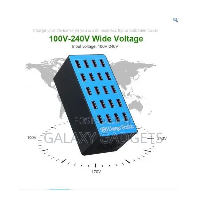 Usb Charging Station,100w 20-Port Multi Device Charger