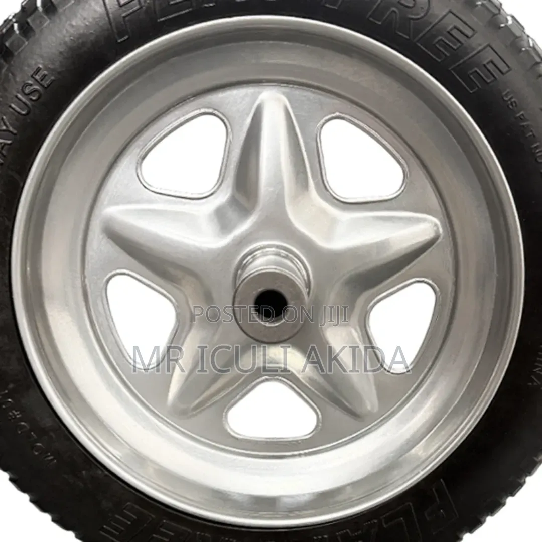 16inch Flat-Free Replacement Wheelbarrow Tire With 5 Five-Spoke Design