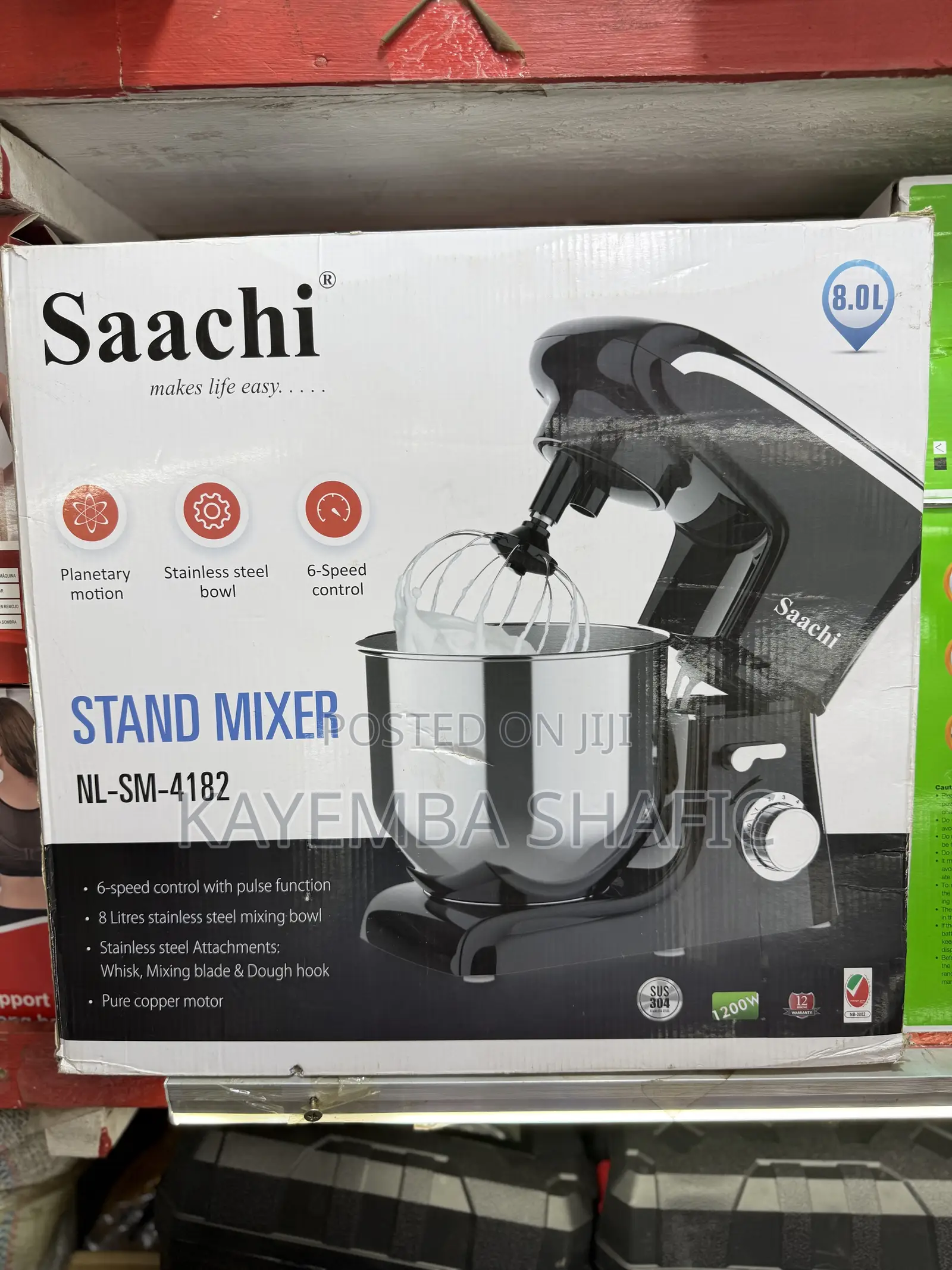 Saachi 8-Litres 6-Speed Stand Mixer (Nl-Sm-4182)