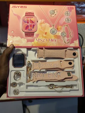 Ladies Smart Watch Set | Gold Jewelry Combo | Full Gift Box