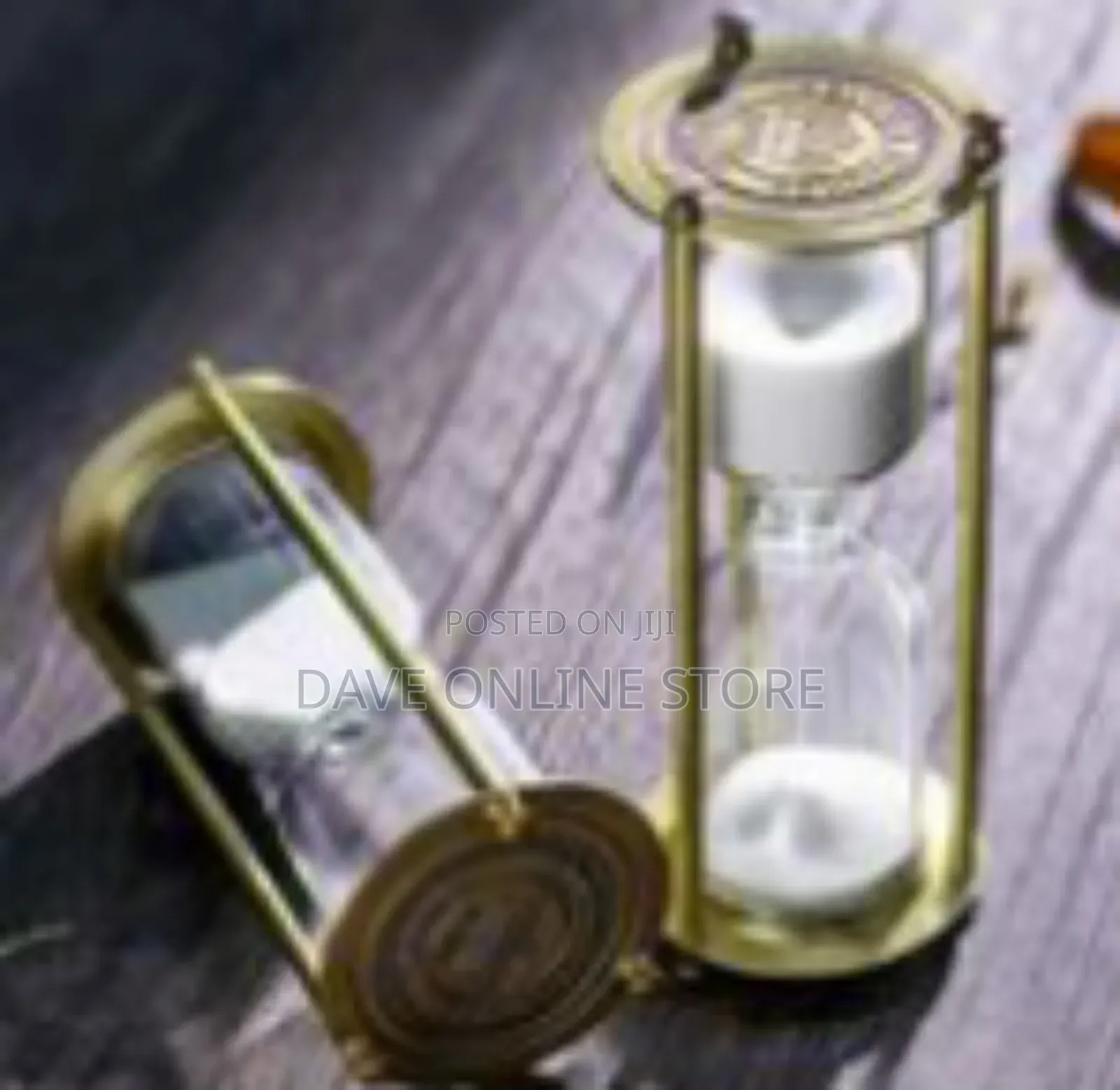 Vintage Metal Hourglass Sand Timer With Clear Glass
