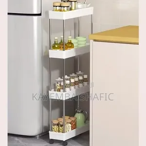 4 Layer Plastic Kitchen Storage Trolley Rack