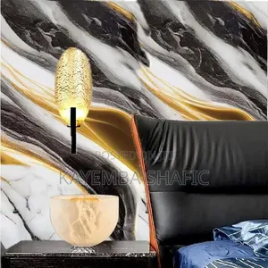 Black Gold Marble Self-Adhesive Wallpaper Oil-Proof PVC Wallpaper