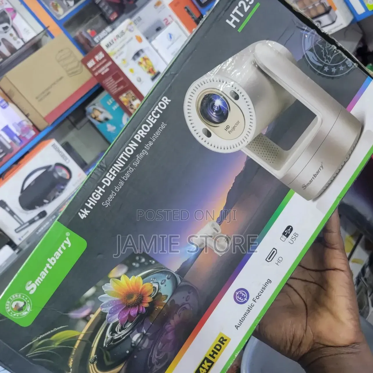 Smartbarry Ht25 Rechargable Smart Projector