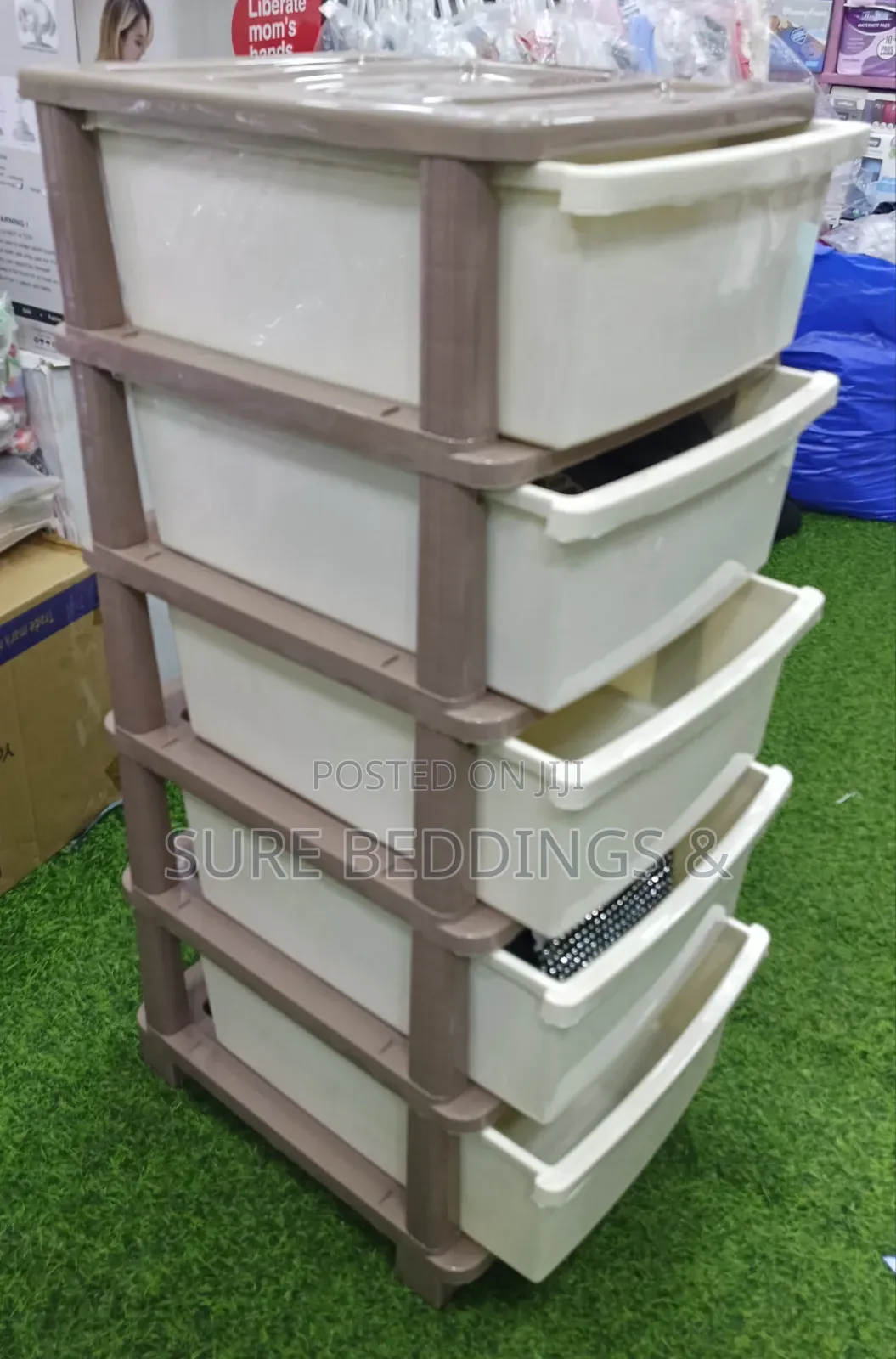 Brown 5 Layers Plastic Cabinet