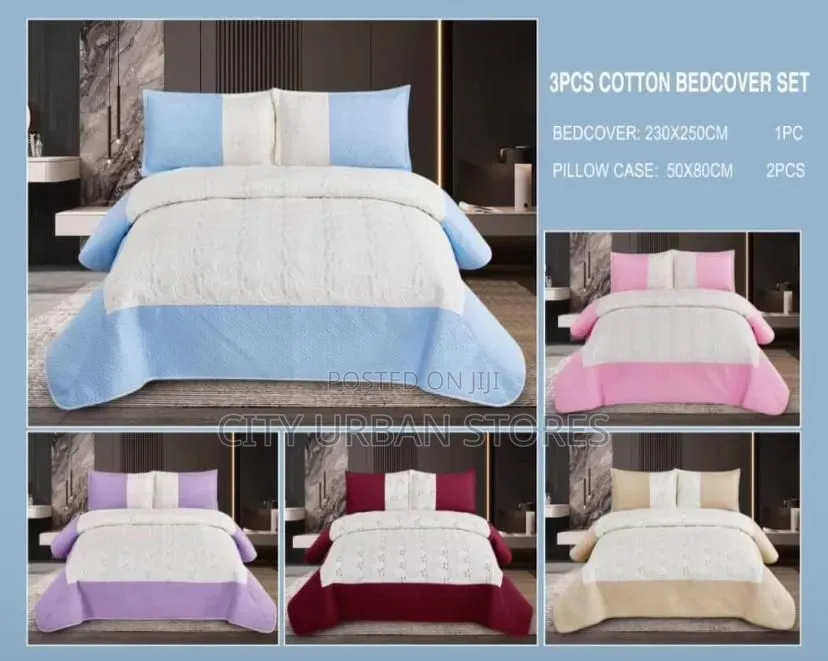3pcs Pinky Cotton Bedcover Set
