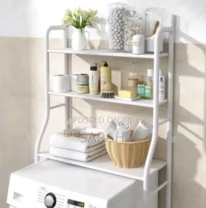 A White 3-tier Freestanding Storage Rack