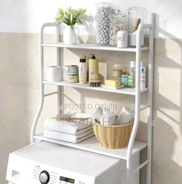A White 3-tier Freestanding Storage Rack