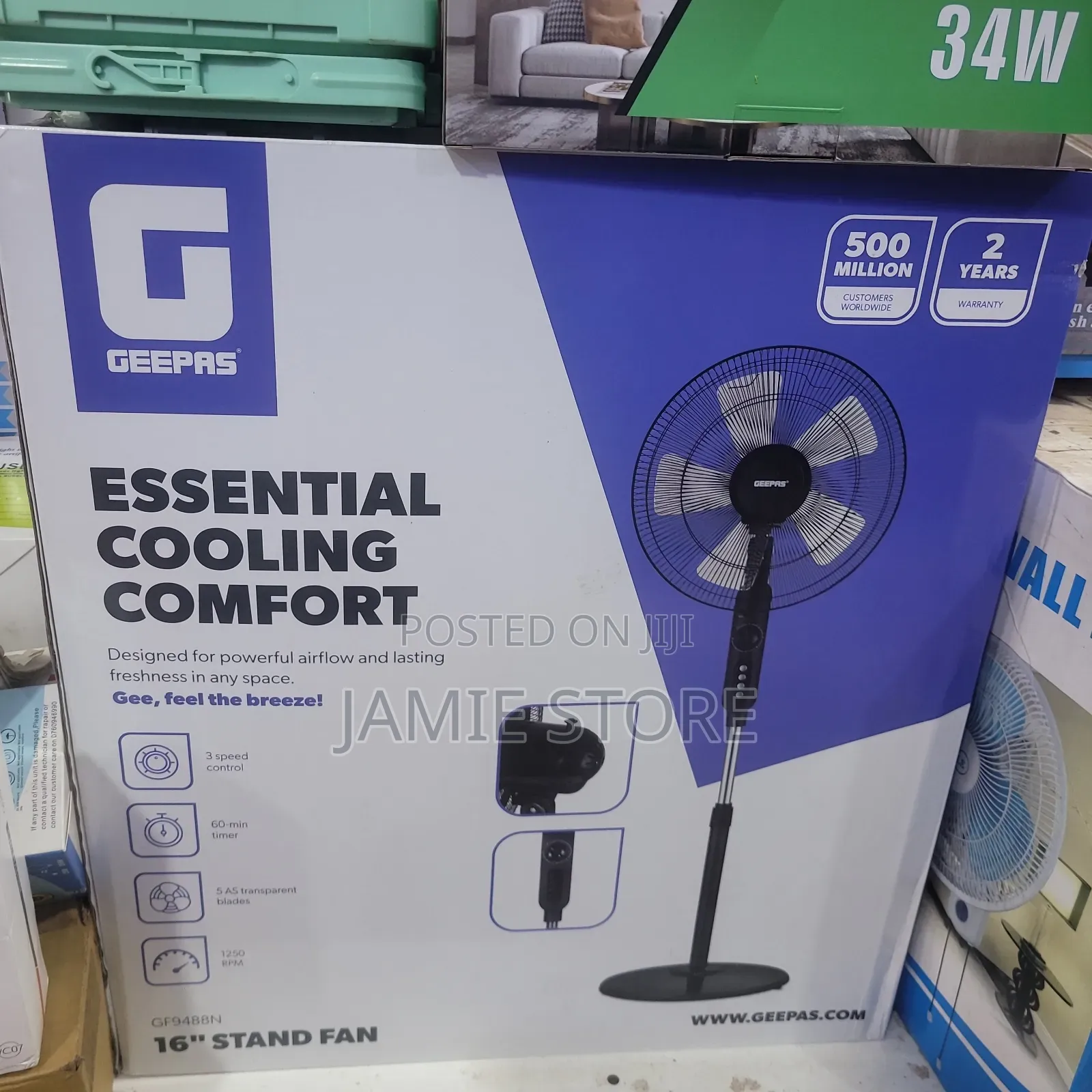 Geepas Stand Fan,16-inch Stand Fan
