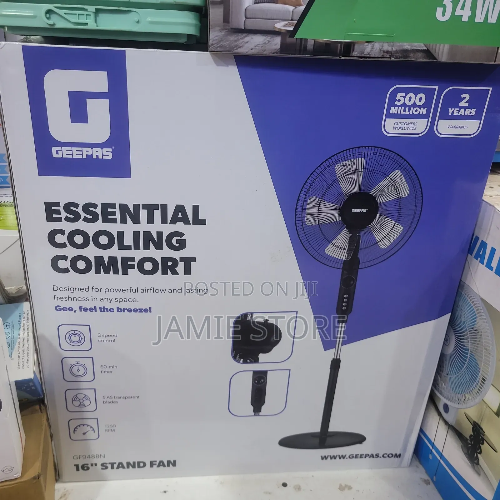Geepas Stand Fan,16-inch Stand Fan