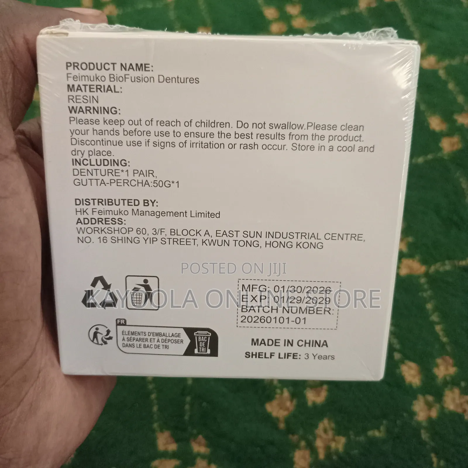 Full Denture Set Upper Lower False Teeth Replacement for Men Women