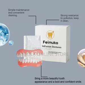 Full Denture Set Upper Lower False Teeth Replacement for Men Women