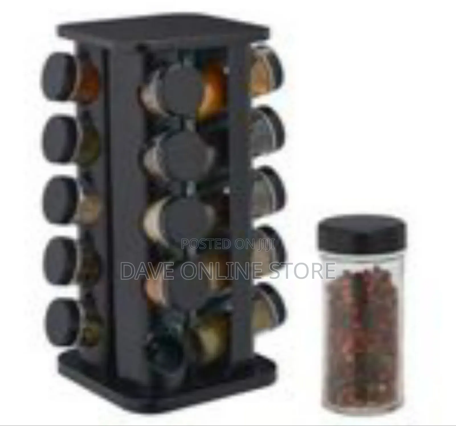 Modern Rotating Spice Rack Carousel With 16 Jars