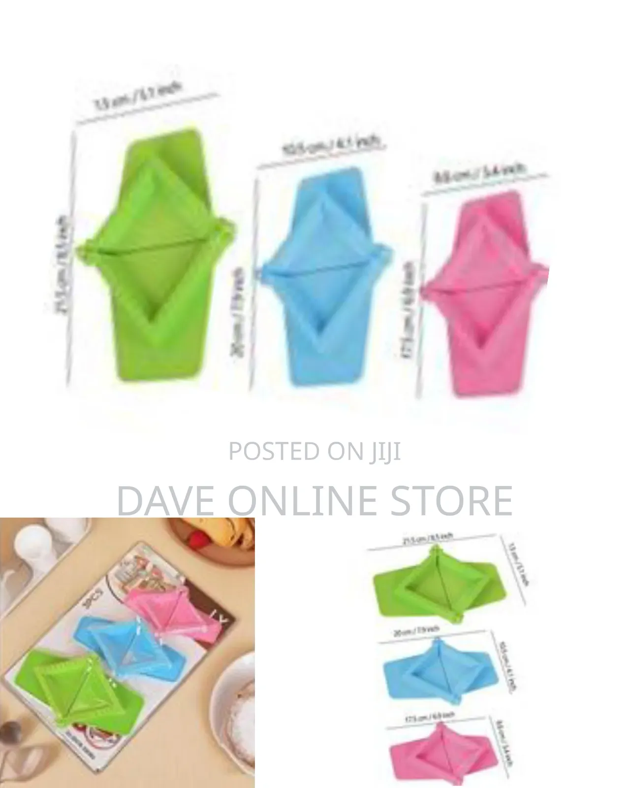 Samosa / Triangular Pastry Maker And Sealer Molds (3-piece Set)