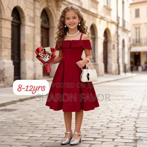 Girls Red Off the Shoulder Party Dress