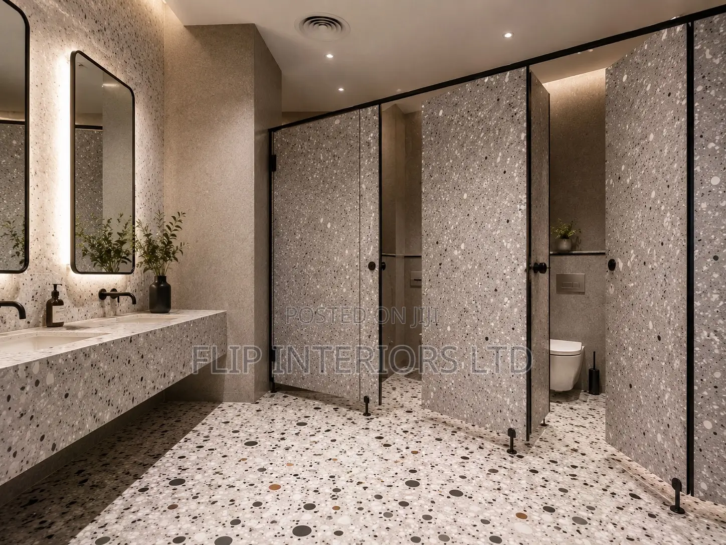 Luxury Terrazzo Bathroom Washroom Interior Finishing Solutions