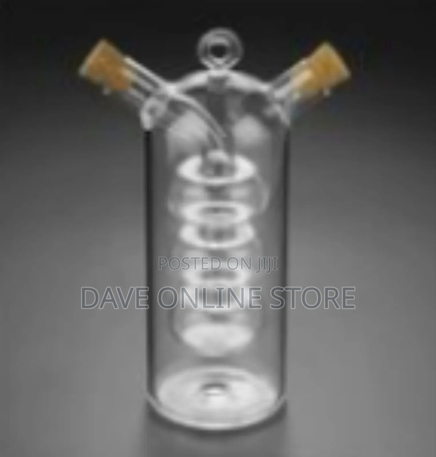 Decorative Dual Glass Oil Vinegar Cruet With Grape Insert