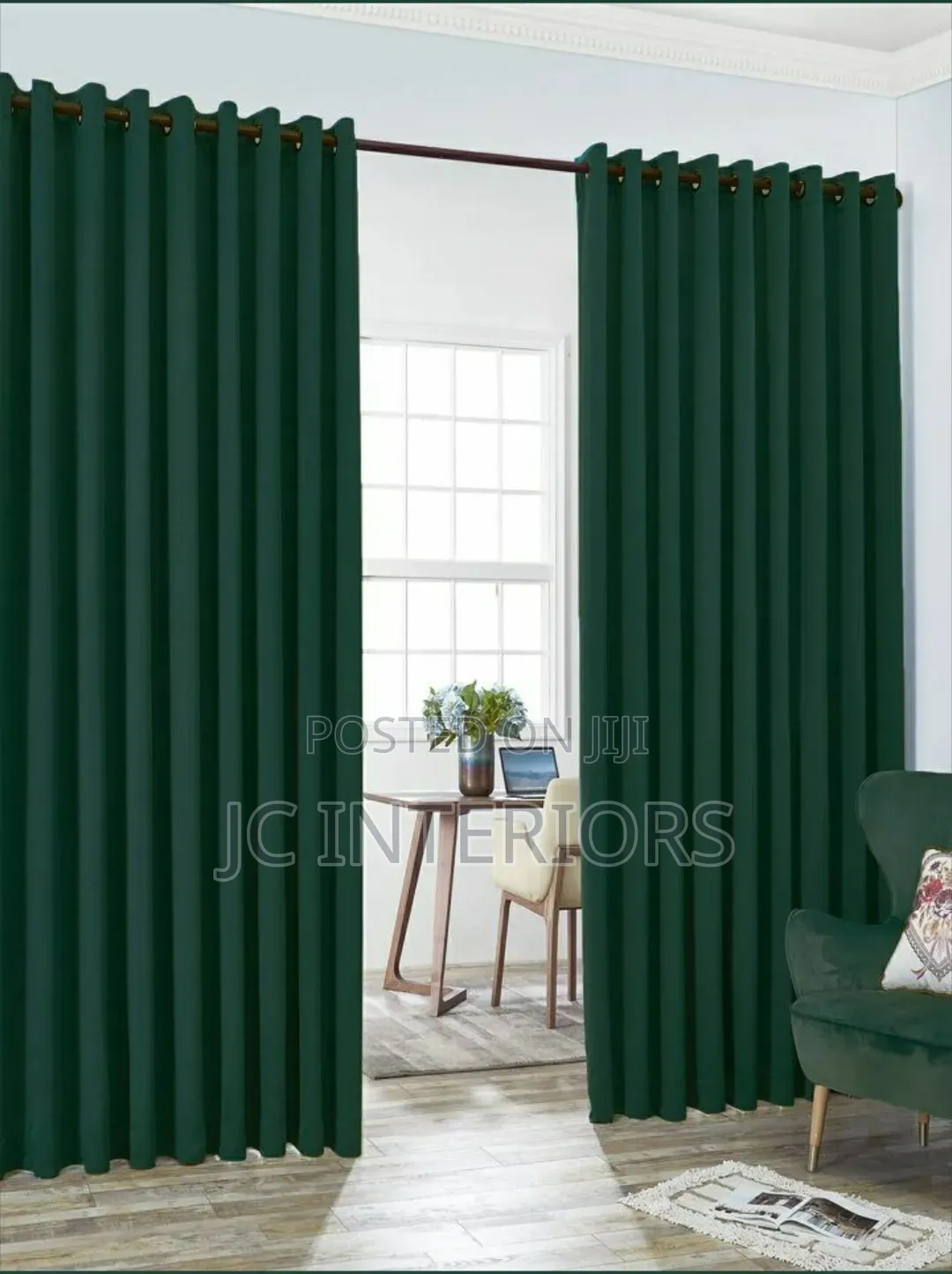 3pcs Plain Curtains