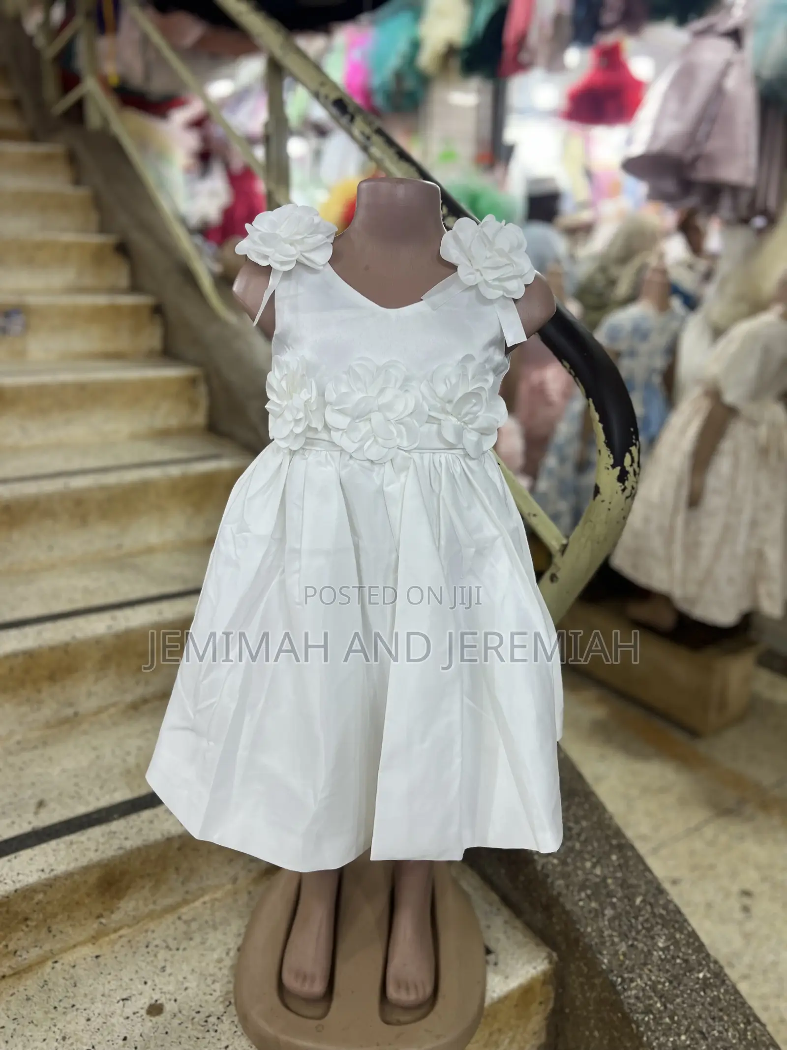 Pure White Satin Fabric Turkish Dresses 1-3 Years