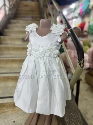 Pure White Satin Fabric Turkish Dresses 1-3 Years