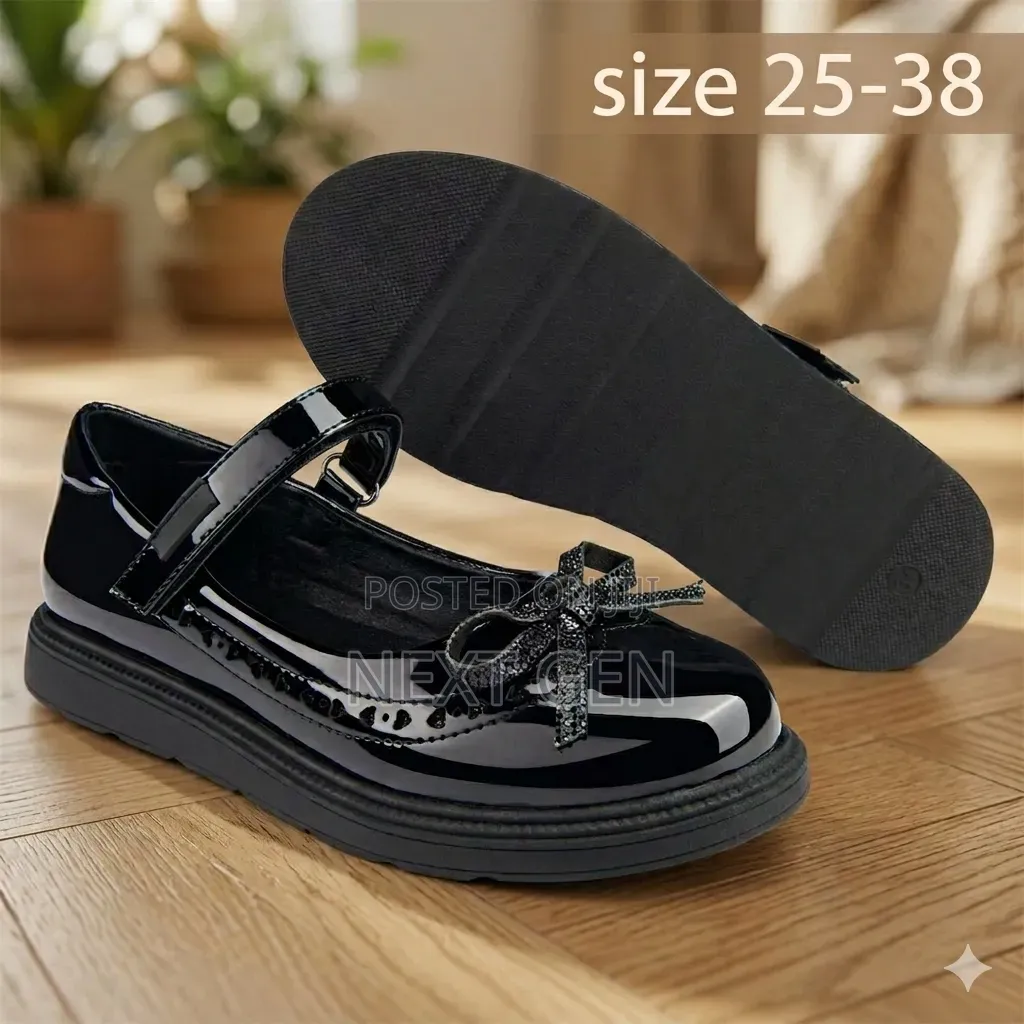 Girls Black School Shoes