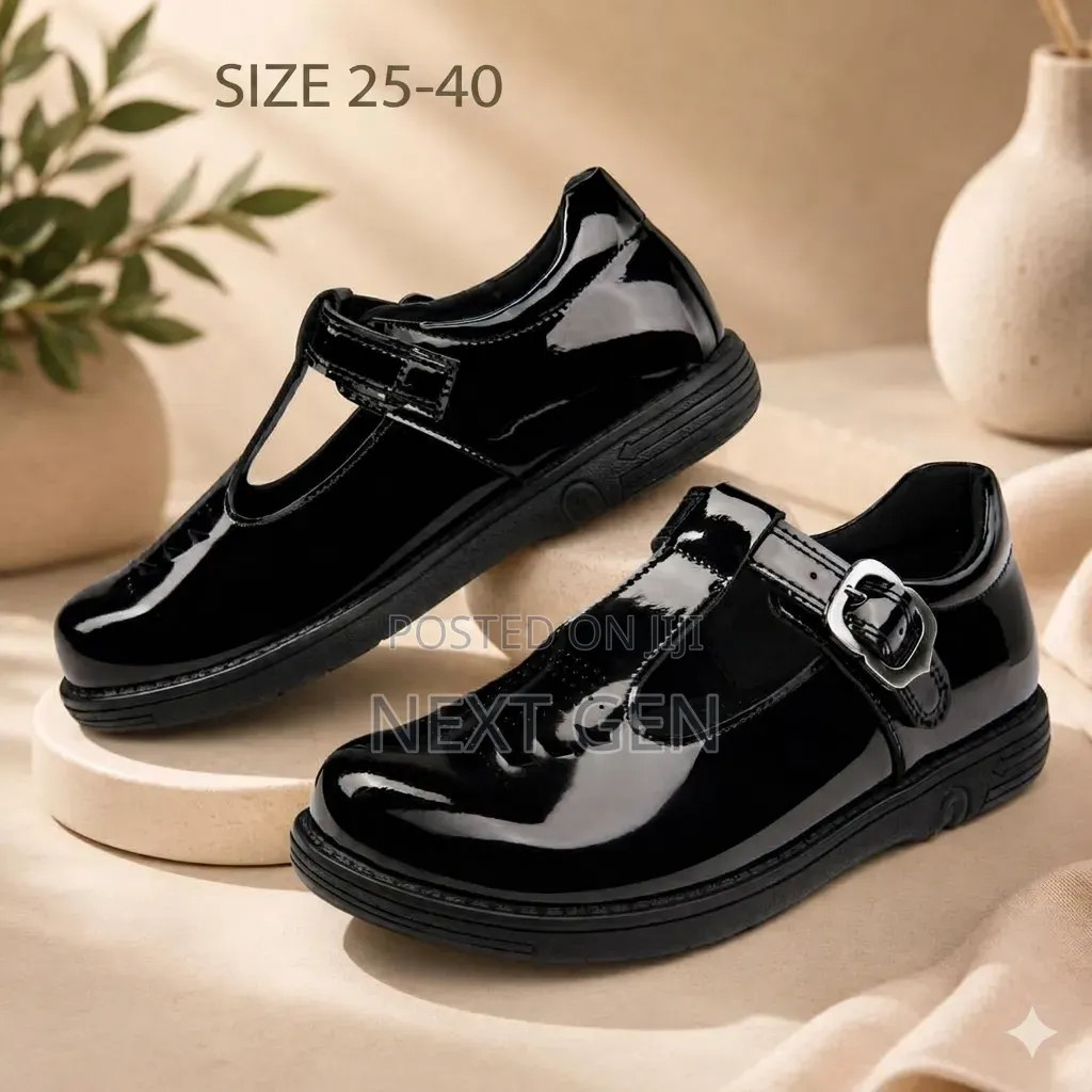 Girls Black School Shoes