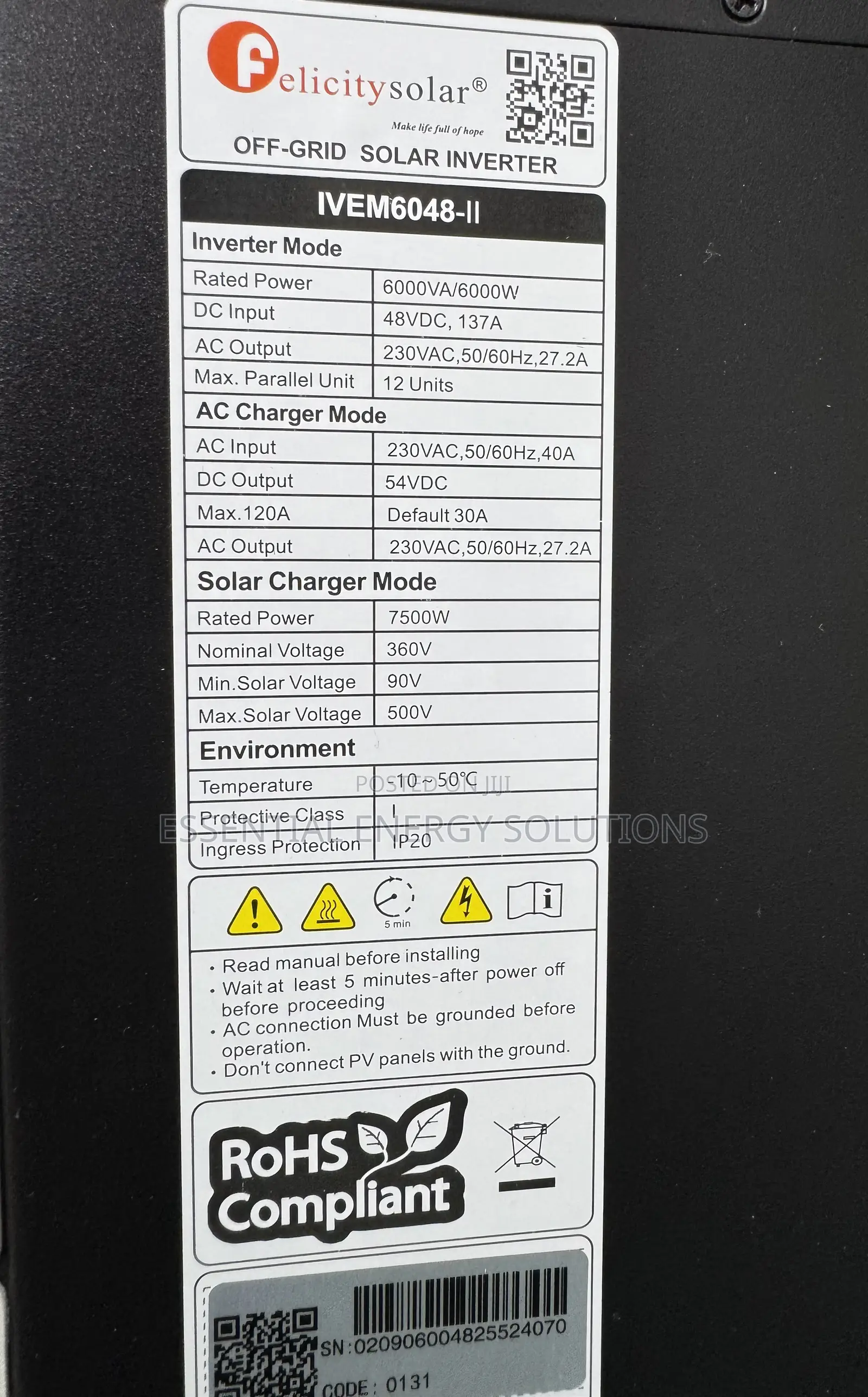 6kva Hybride Solar Inverter