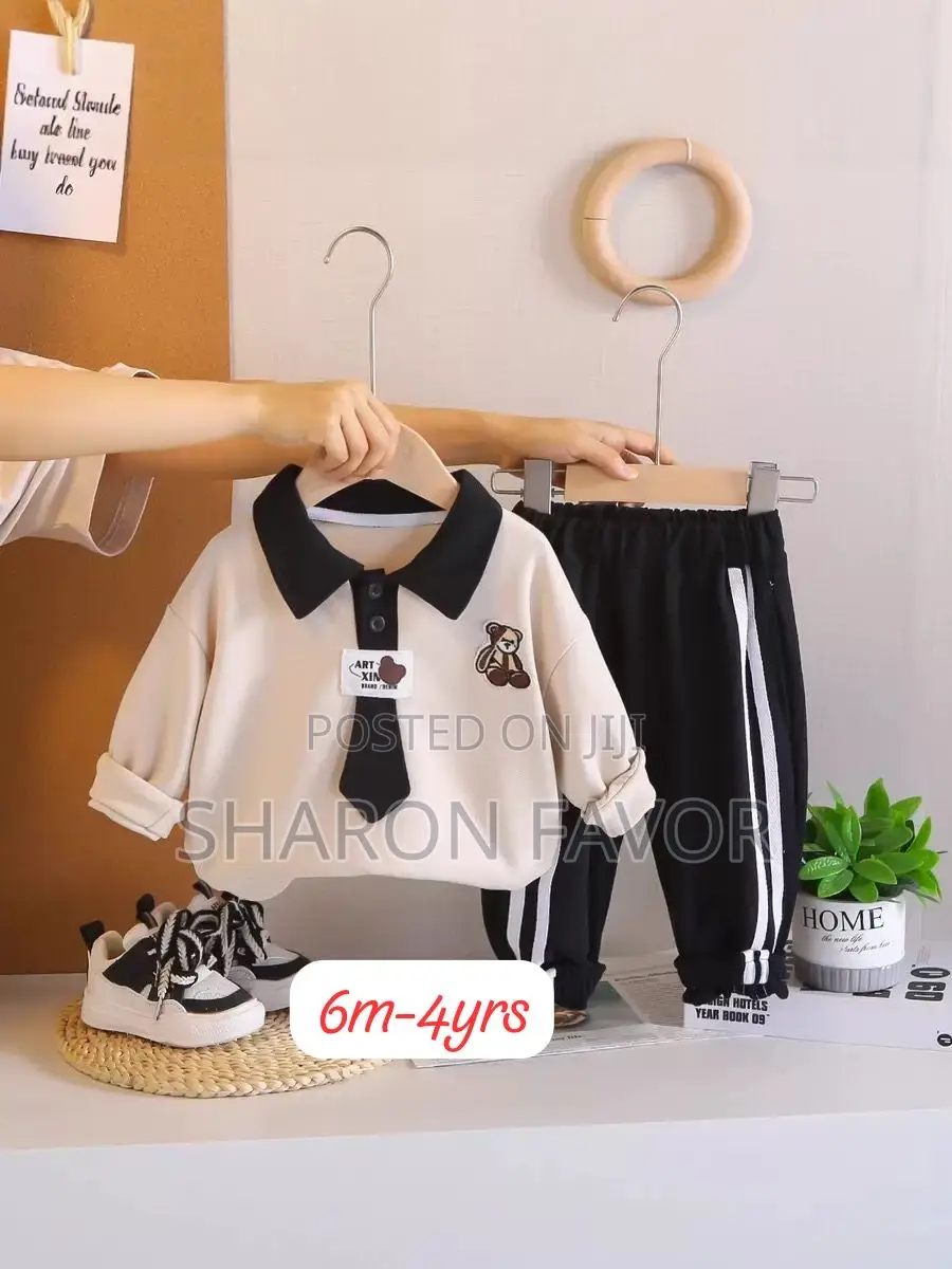 Casual Polo Collar Sweater Shirts and Joggers
