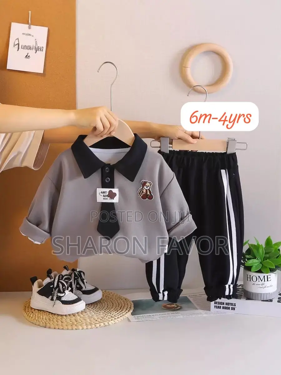 Casual Polo Collar Sweater Shirts and Joggers