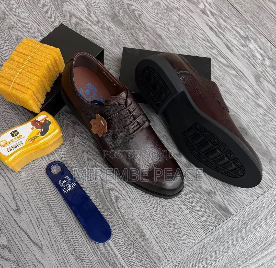 Black Leather Derby Shoes