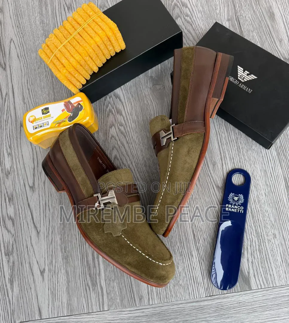 Olive Green Loafer Shoes