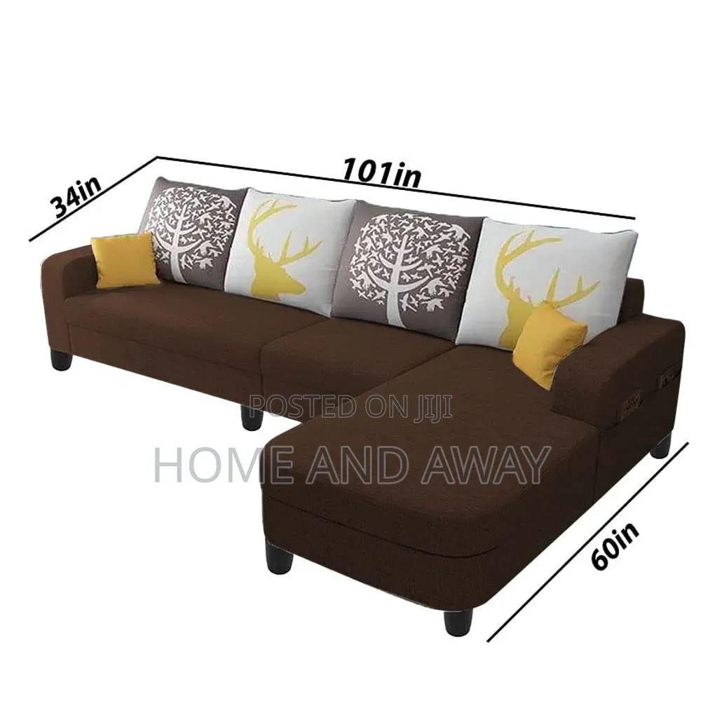 Chocolate Brown 4 Seaters L Sofa Bed Sofas From 980,000/- + Delivery