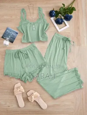 3-Piece Ribbed Pajama Set