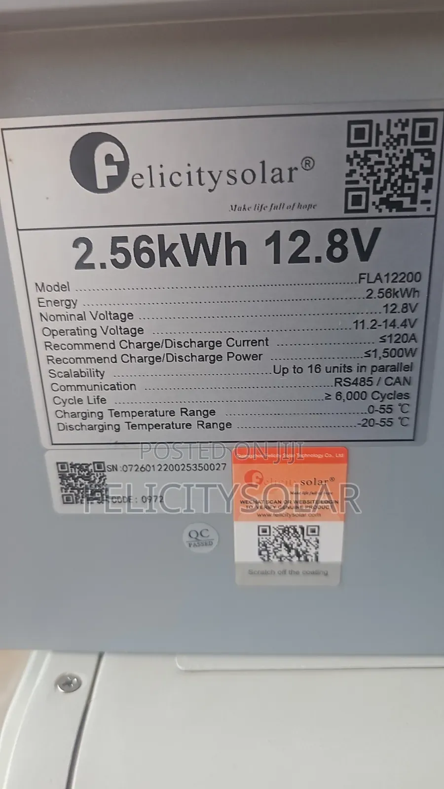 2.56kwh 12v Lithium Ion Battery Felicity