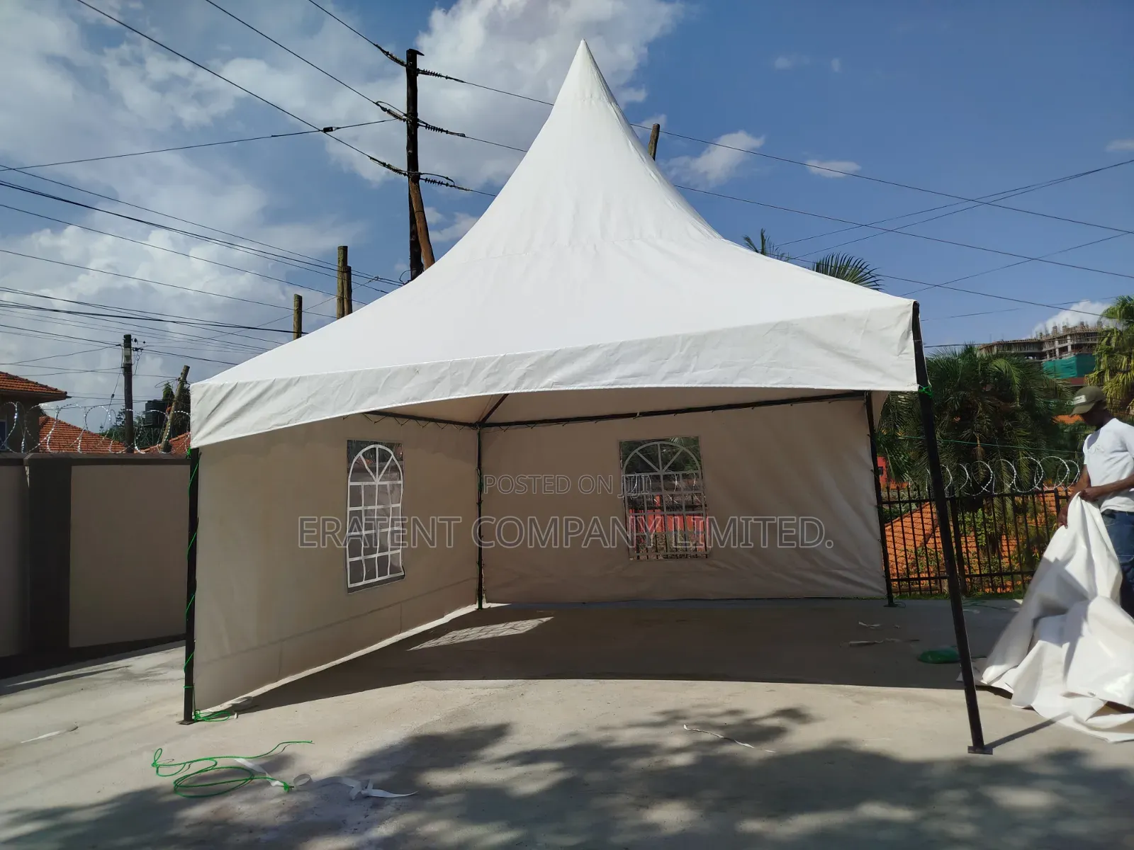 50 Seater Tent Covered Two Side Flaps in Strong Materials