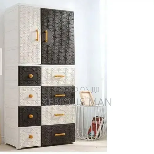 Two-Tone Modular Plastic Storage Cabinet and Chest of Drawers
