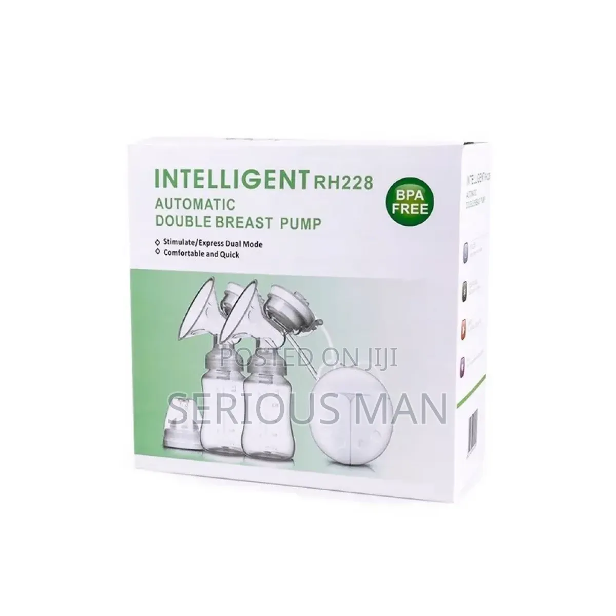 Rechargeable Double Electric Breast Pump With 2 Baby Milk Bottles