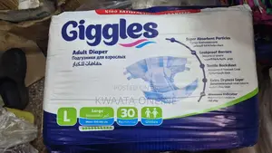 30 Count Giggles Adult Diaper, Sizes( M,L,Xl), Wetness Indicator