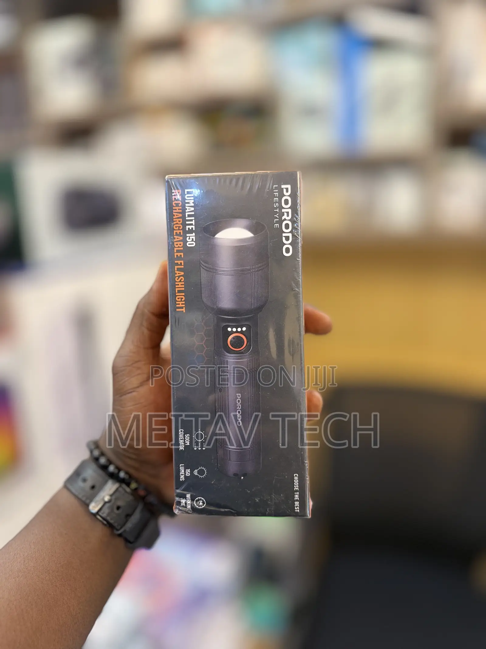 Porodo Lumalite Rechargeble Flashlight Torch 150 Lumens