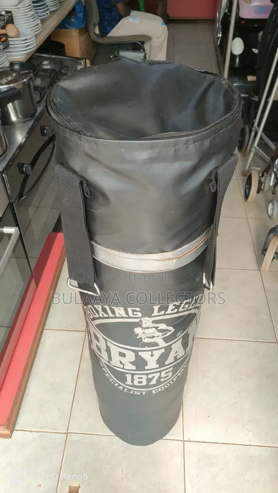 Uk Used Black Vinyl Bryan 1875 Boxing Legend Punching Bag.