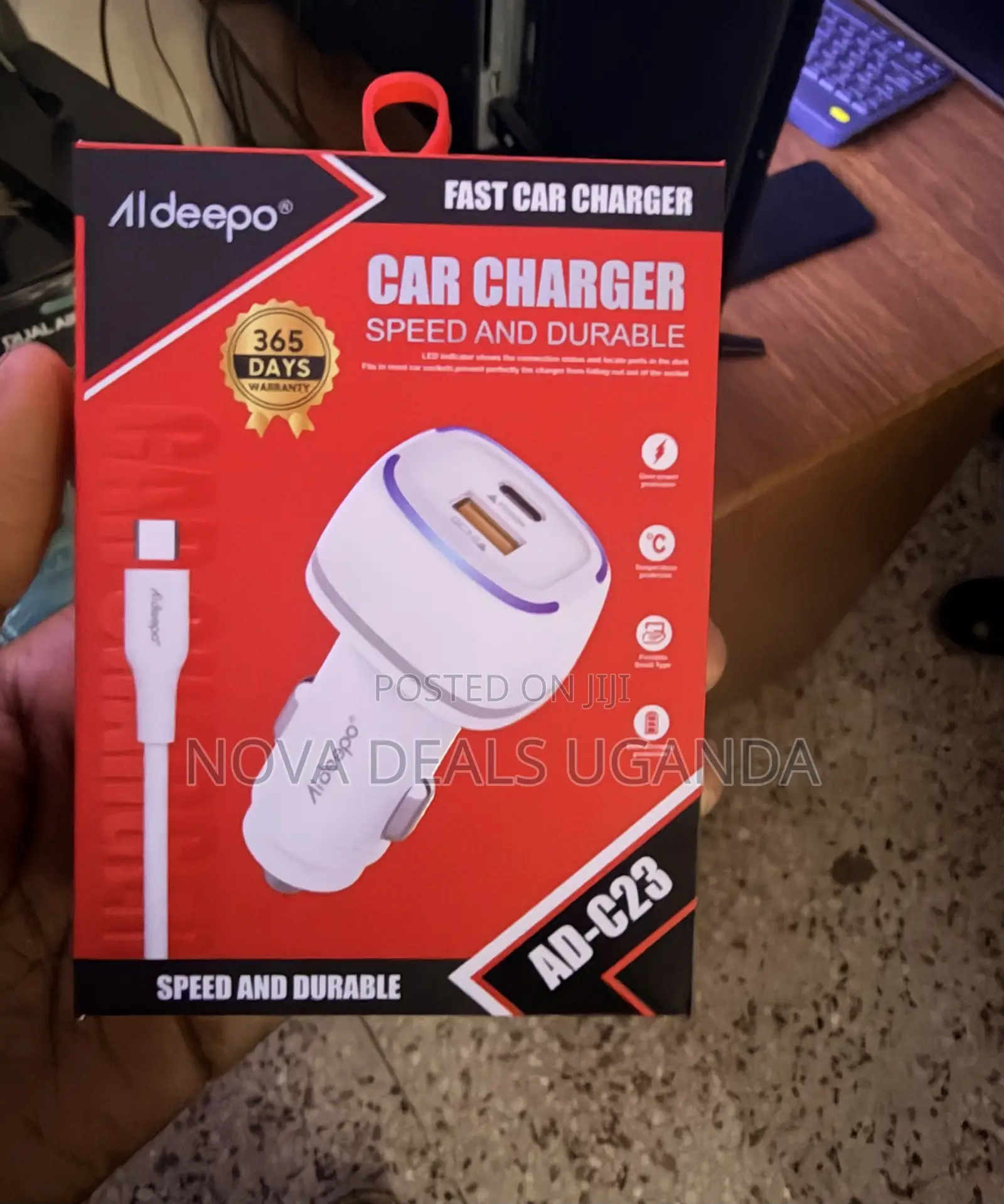 Al Deepo Ad-c23 Fast Car Charger – Dual Port Fast Charging Adapter
