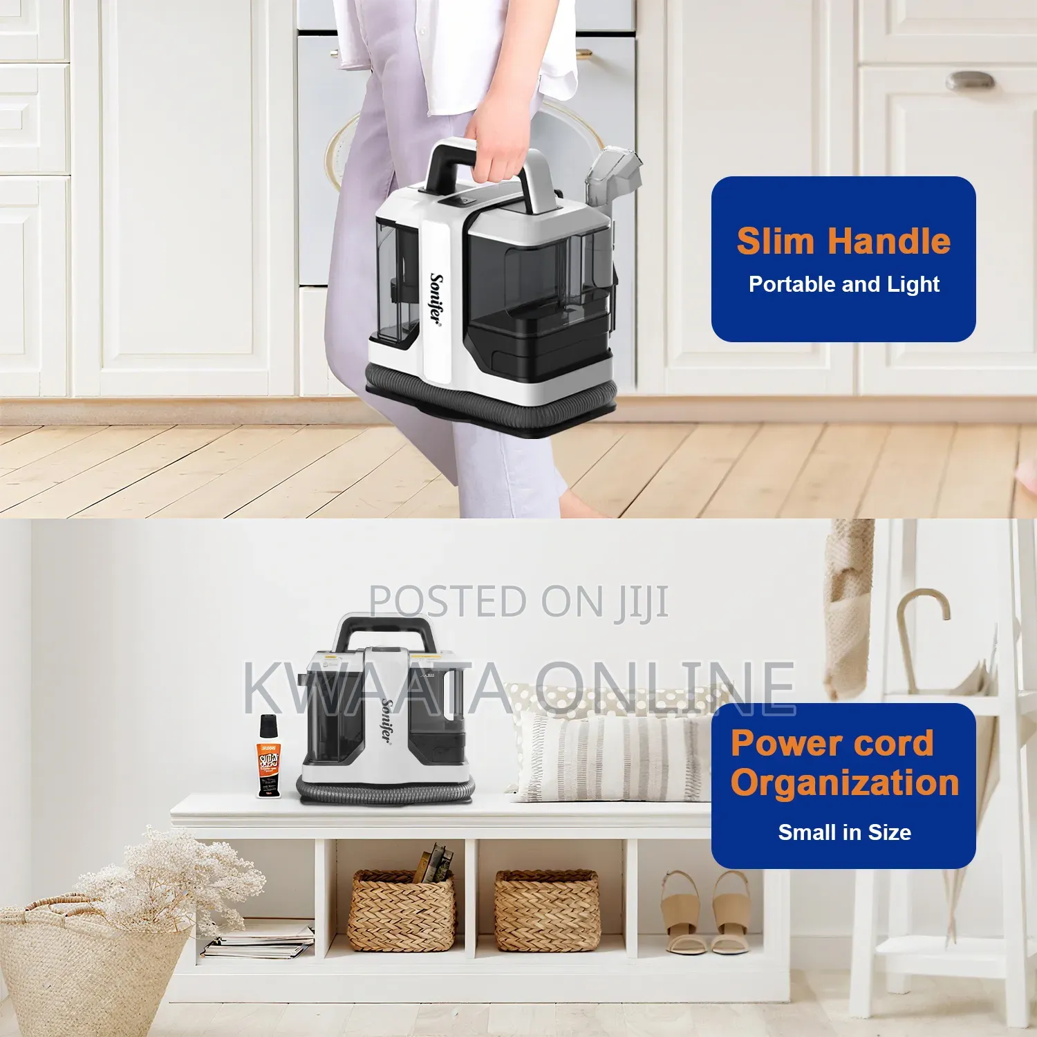 Portable Carpet Vacuum Cleaner,Sonifer Sf-2244 High Power Electric, 1l