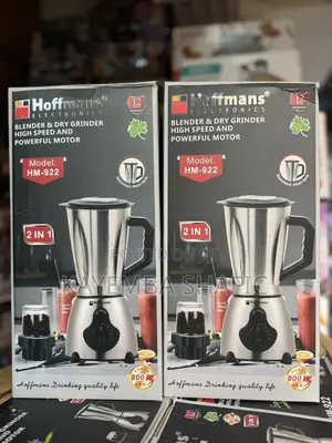 Hoffmans 2-in-1 Blender Dry Grinder (800w, Stainless Steel) - Hm-922