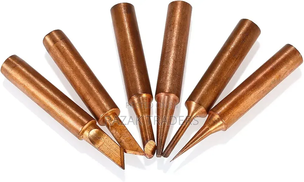 6pcs Copper Soldering on Tips Replaent Solder Tip Lead-Free Welding
