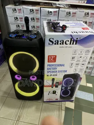 Saachi 12-Inch Dual Professional Battery Speaker– Wireless Microphone