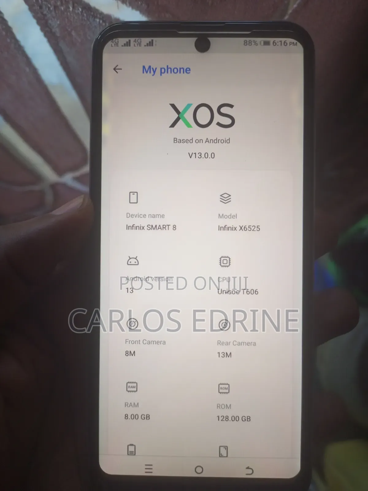 Infinix Smart 8 128 GB Silver