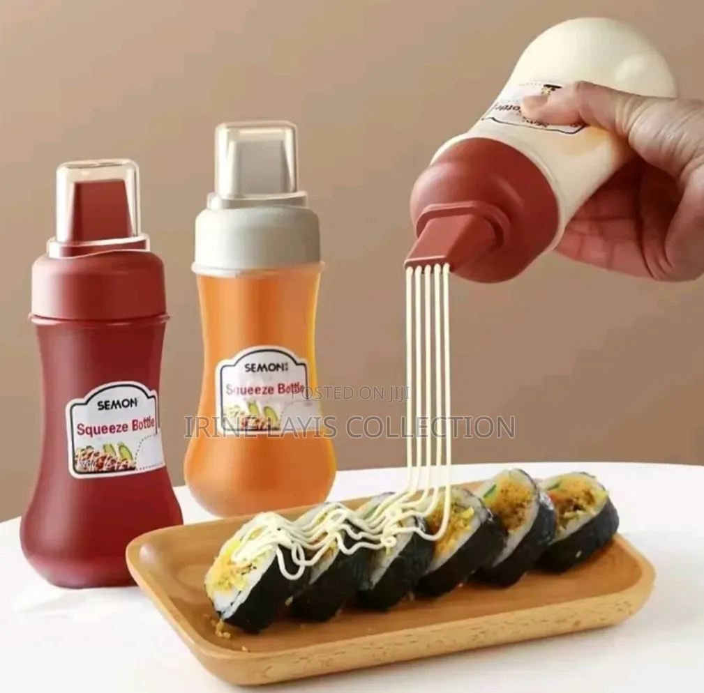 3pc 5-Hole Condiment Squeeze Bottle Dispenser.
