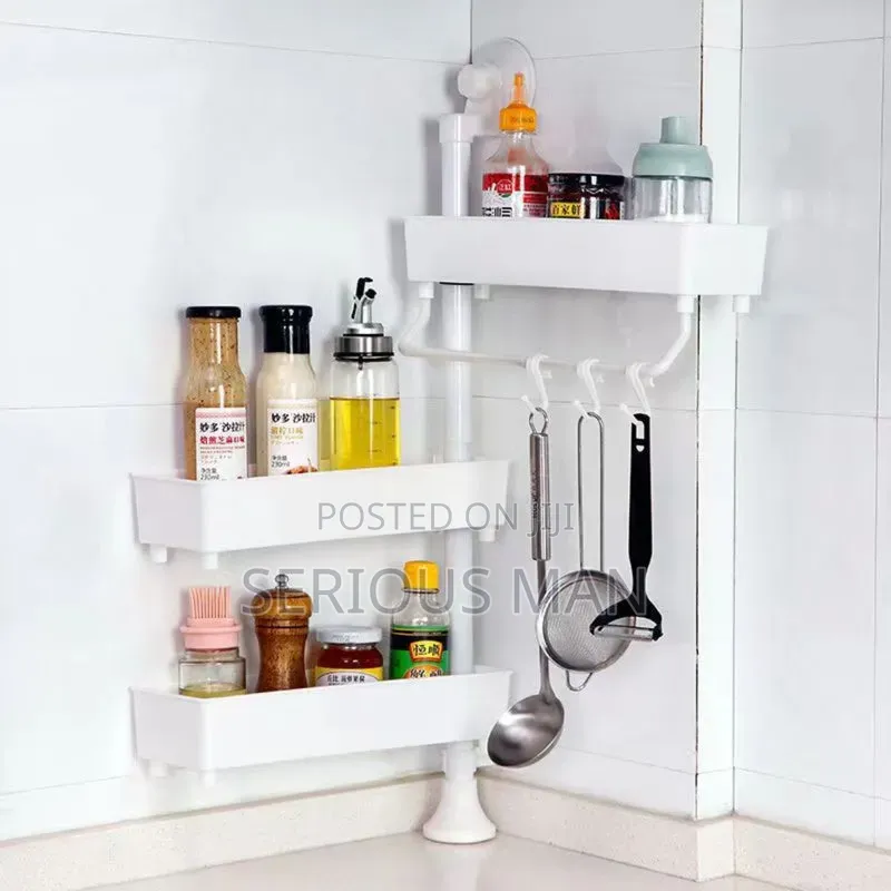 3-Tier Rotating White Corner Rack