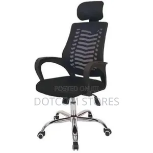 Genuine Office Chair Mesh With Headrest-Black
